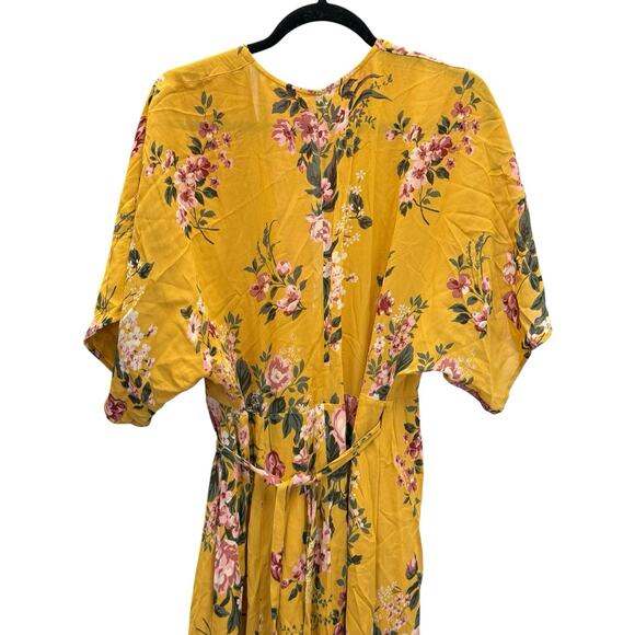 Reformation Winslow Maxi Dress Angelica Floral Yellow XL 100% Viscose Wrap - Picture 7 of 9